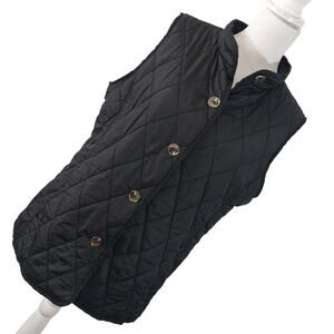 KENNETH COLE! AWESOME SLEEK BLACK QUILTED THERMAL OVERSIZED VEST! SZ L